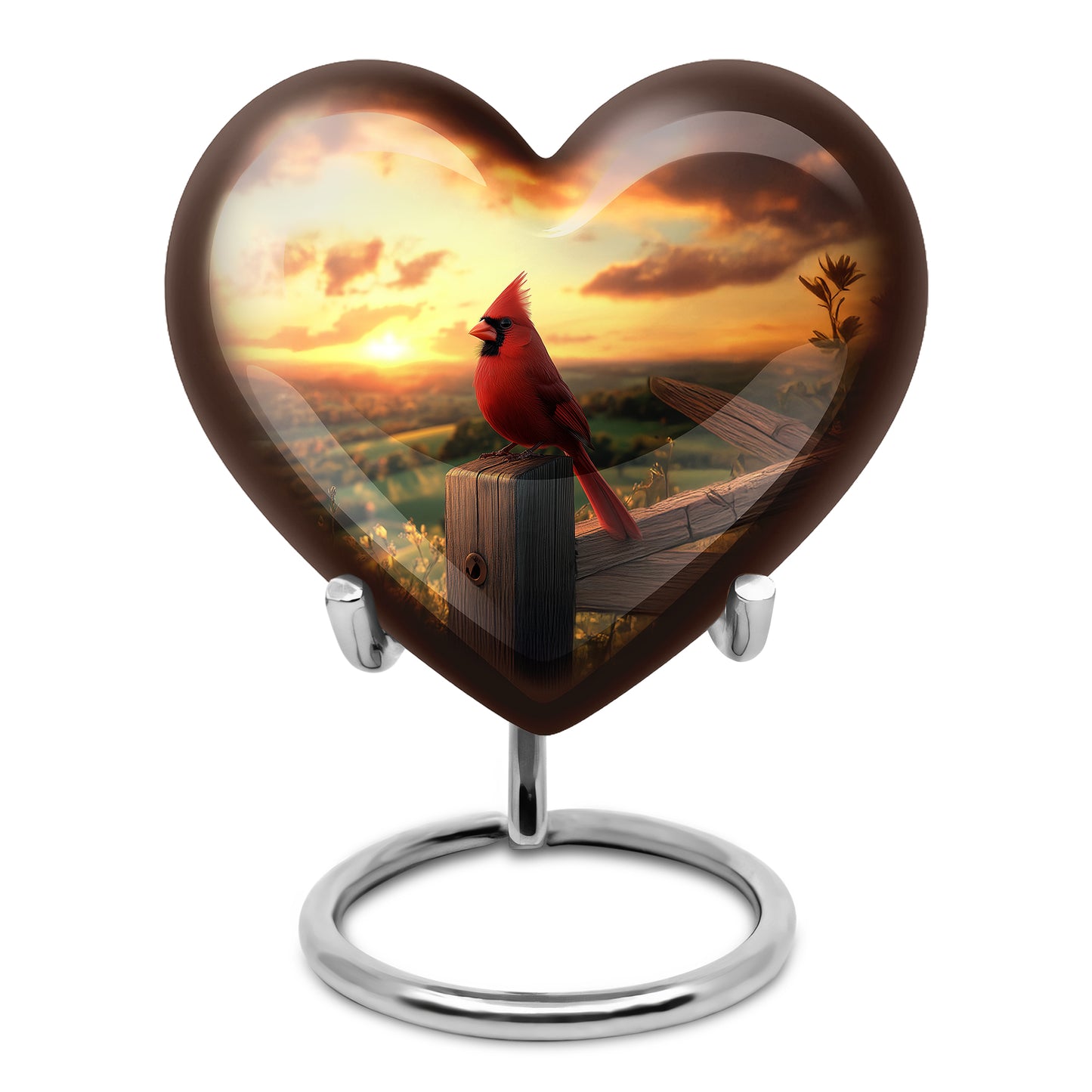 Gold Cardinal Cremation Urns - Enduring Dedication 10-inch, 200 cu in - Yatskia