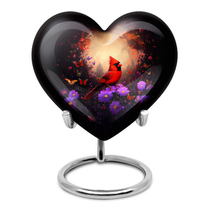 Illustrious Cardinal Memorial Cremation Urns - Black 10-inch, 200 cu in - Yatskia