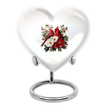 Personalized Silver Cardinal Cremation Urns for Ashes - Transcendent 10-inch - Yatskia