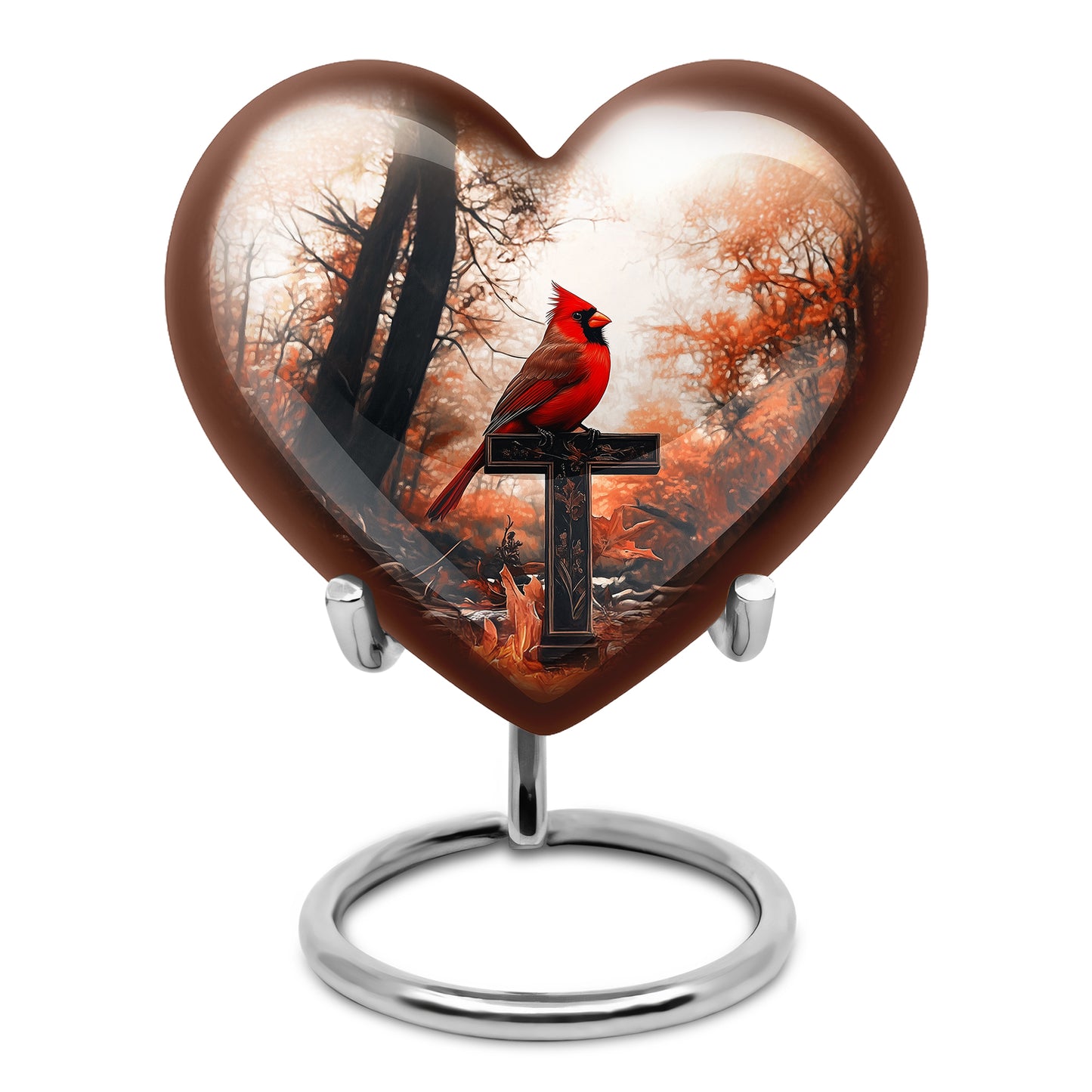 Gold Cardinal Sanctuary Cremation Urns for Human Ashes - 10-inch, 200 cu in - Yatskia