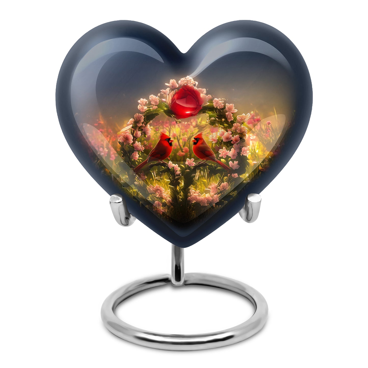 Blue Cardinal Tribute Cremation Urns for Human Ashes - 10-inch, 200 cu in - Yatskia