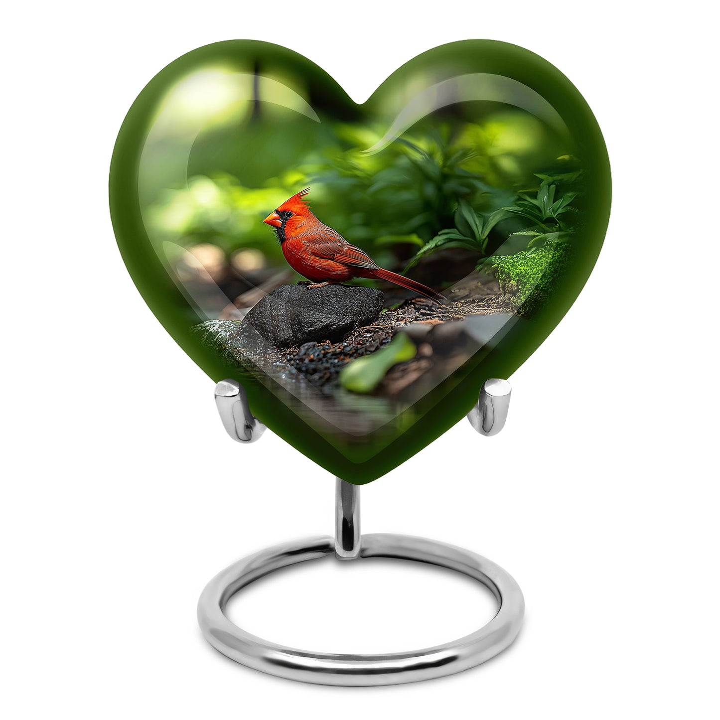 Blessed Cardinal Cremation Urns for Human Ashes - Green 10-inch - Yatskia