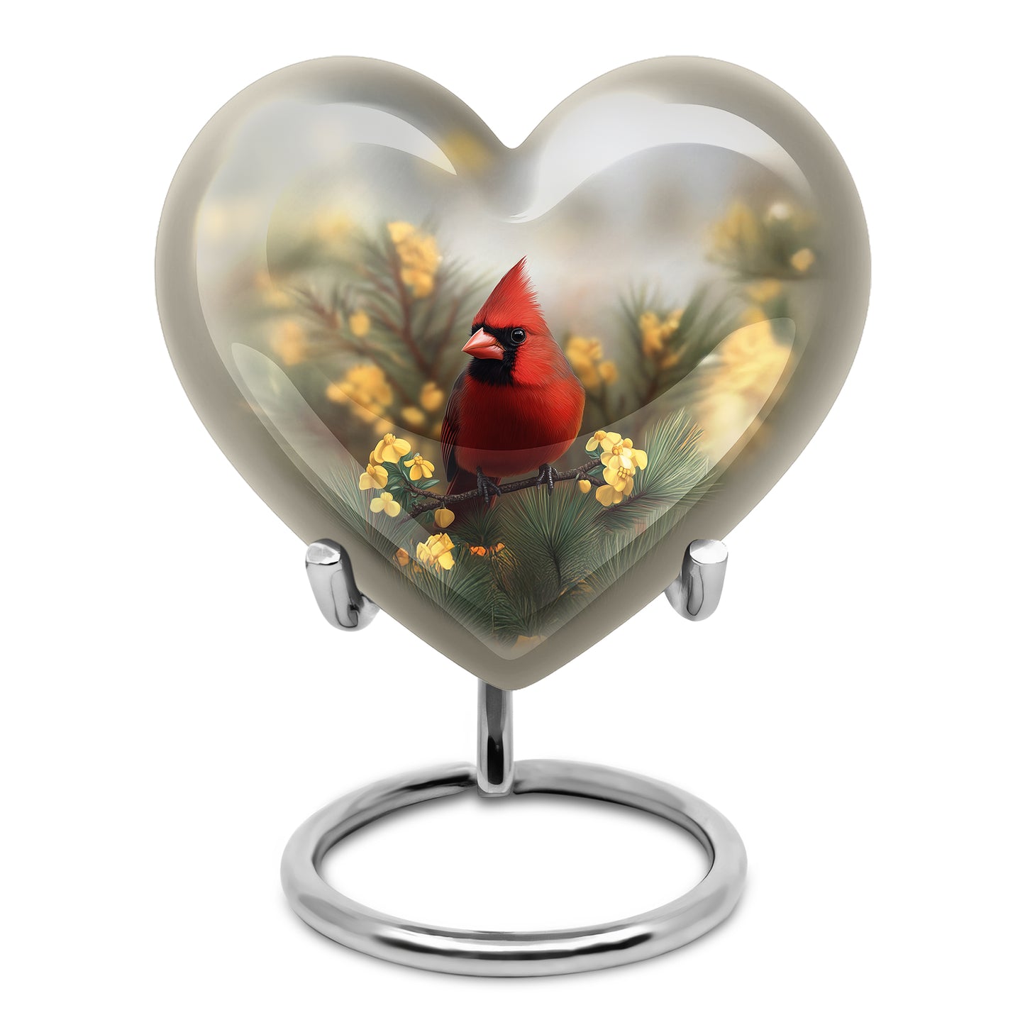 Personalized Cardinal Cremation Urns - Wondrous Gray 10-inch, 200 cu in - Yatskia
