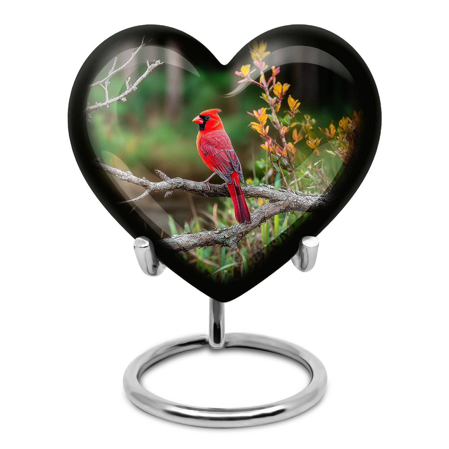 Everlasting Green Cardinal Comfort Urn for Human Ashes - 10-inch, 200 cu in - Yatskia
