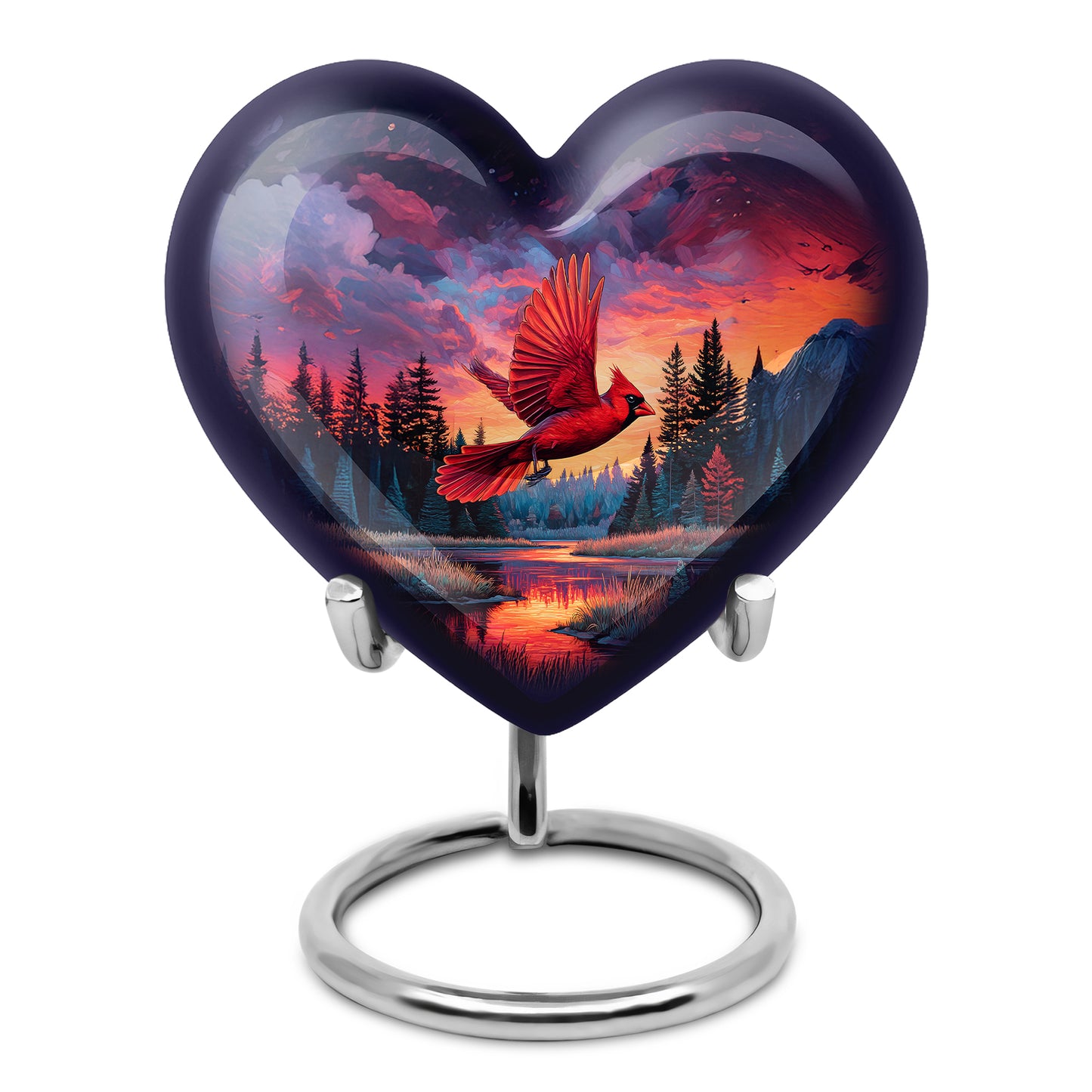 Personalized Blue Cardinal Cremation Urns for Ashes - Peaceful 10-inch - Yatskia