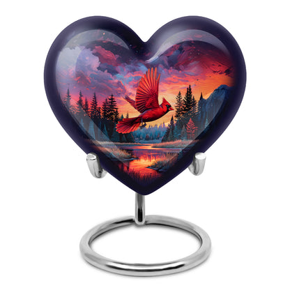 Personalized Blue Cardinal Cremation Urns for Ashes - Peaceful 10-inch - Yatskia