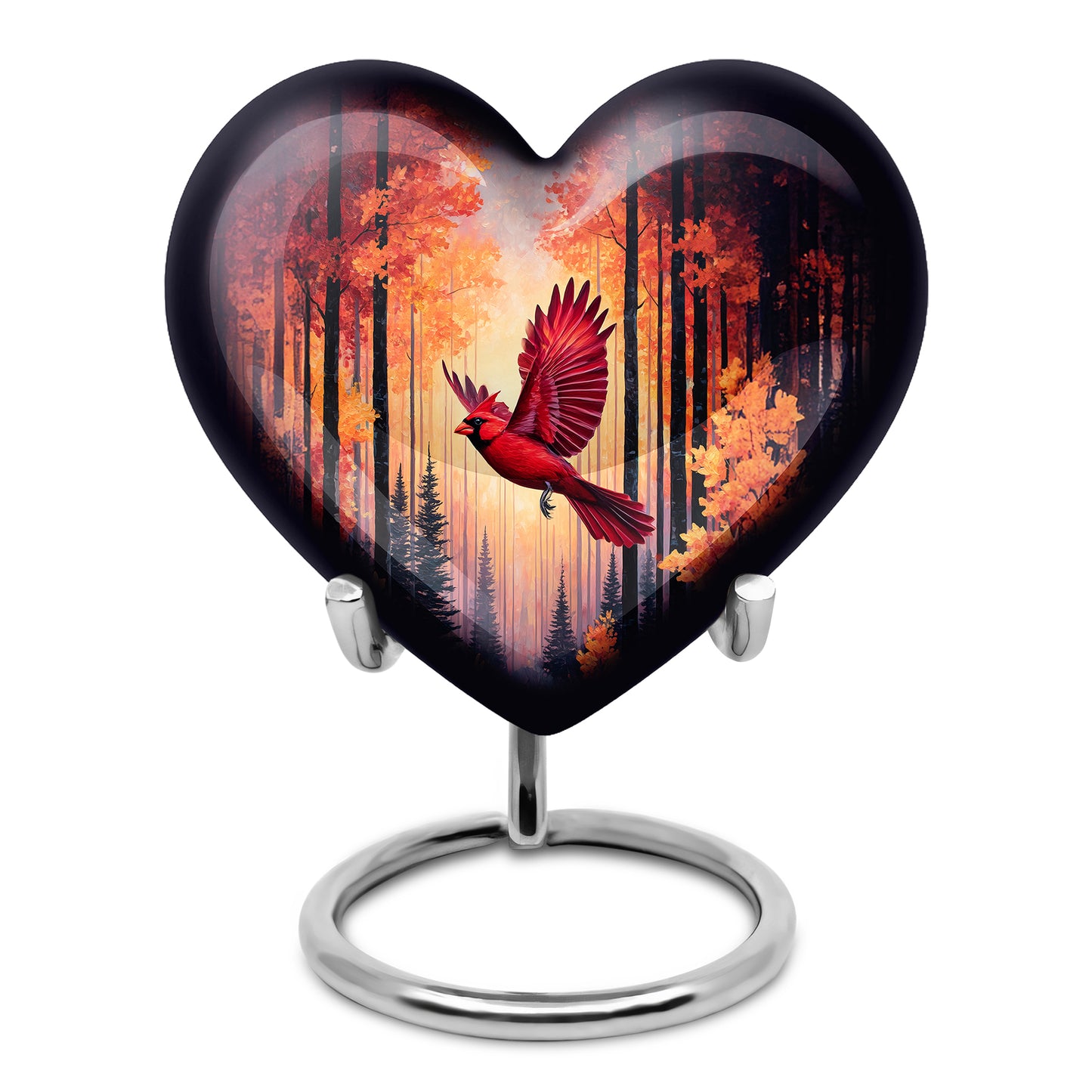 Personalized Cardinal Cremation Urns - Wondrous Red 10-inch, 200 cu in - Yatskia