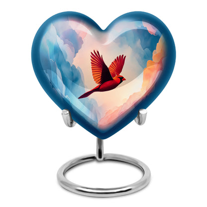Blue Cardinal Cremation Urns - Enduring Farewell 10-inch, 200 cu in - Yatskia