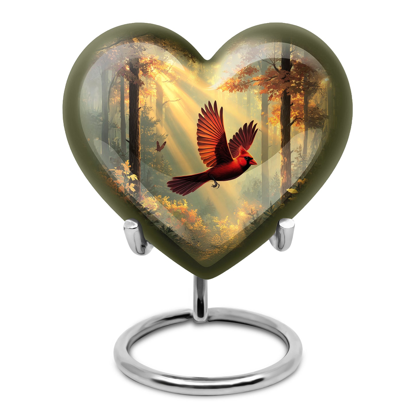 Personalized Eternal Cardinal Cremation Urns - Gold 10-inch, 200 cu in - Yatskia