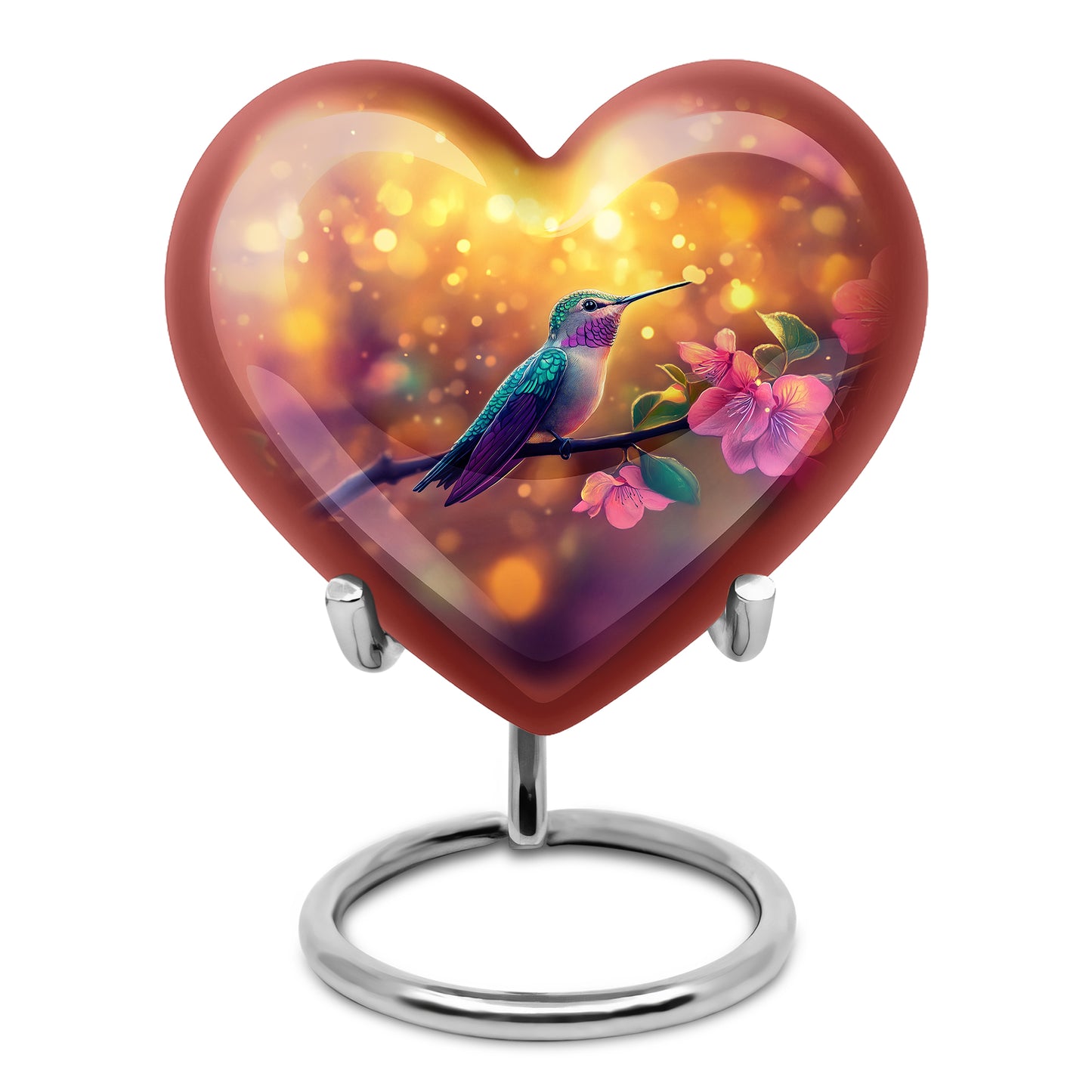 Personalized Gold Hummingbird Cremation Urns for Ashes - Majestic 10-inch - Yatskia