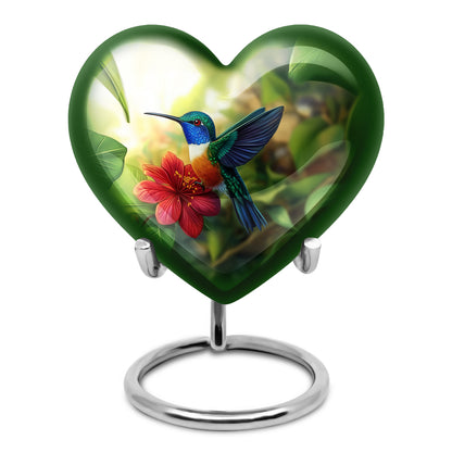 Personalized Hummingbird Cremation Urns - Tranquil Yellow 10-inch, 200 cu in - Yatskia