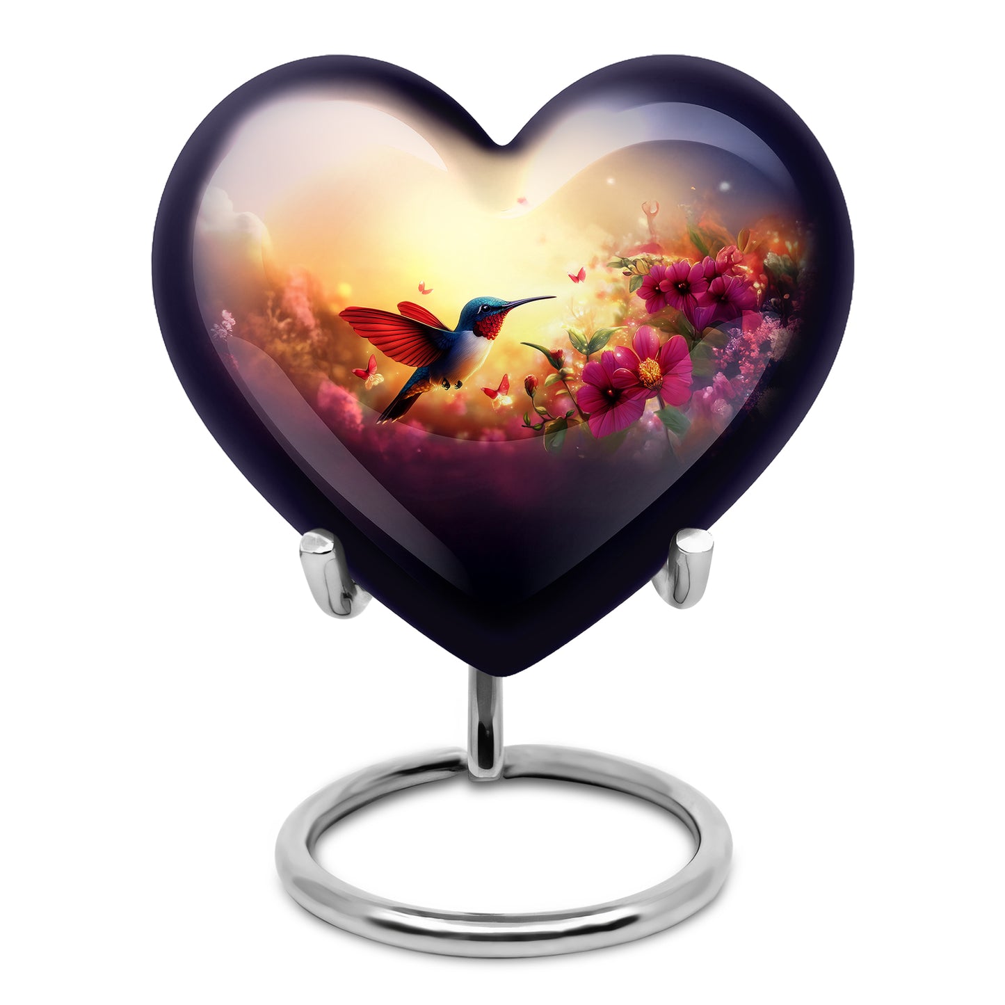 Lustrous Hummingbird Cremation Urns for Human Ashes - Gold 10-inch - Yatskia