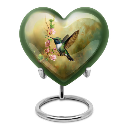 Gold Hummingbird Comfort Cremation Urns for Human Ashes - 10-inch, 200 cu in - Yatskia