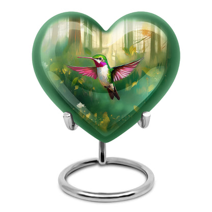 Hallowed Hummingbird Cremation Urns for Human Ashes - Green 10-inch - Yatskia