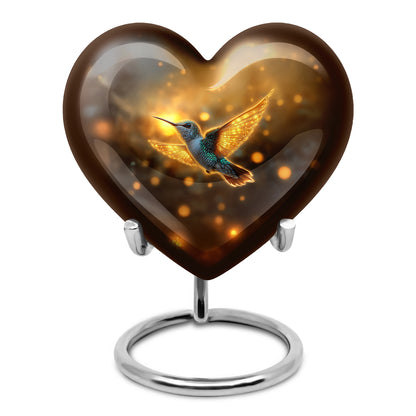 Personalized Hummingbird Cremation Urns - Eminent Gold 10-inch, 200 cu in - Yatskia