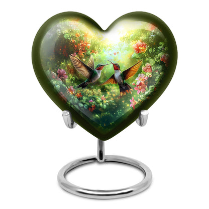Personalized Hummingbird Cremation Urns - Soothing Yellow 10-inch, 200 cu in - Yatskia