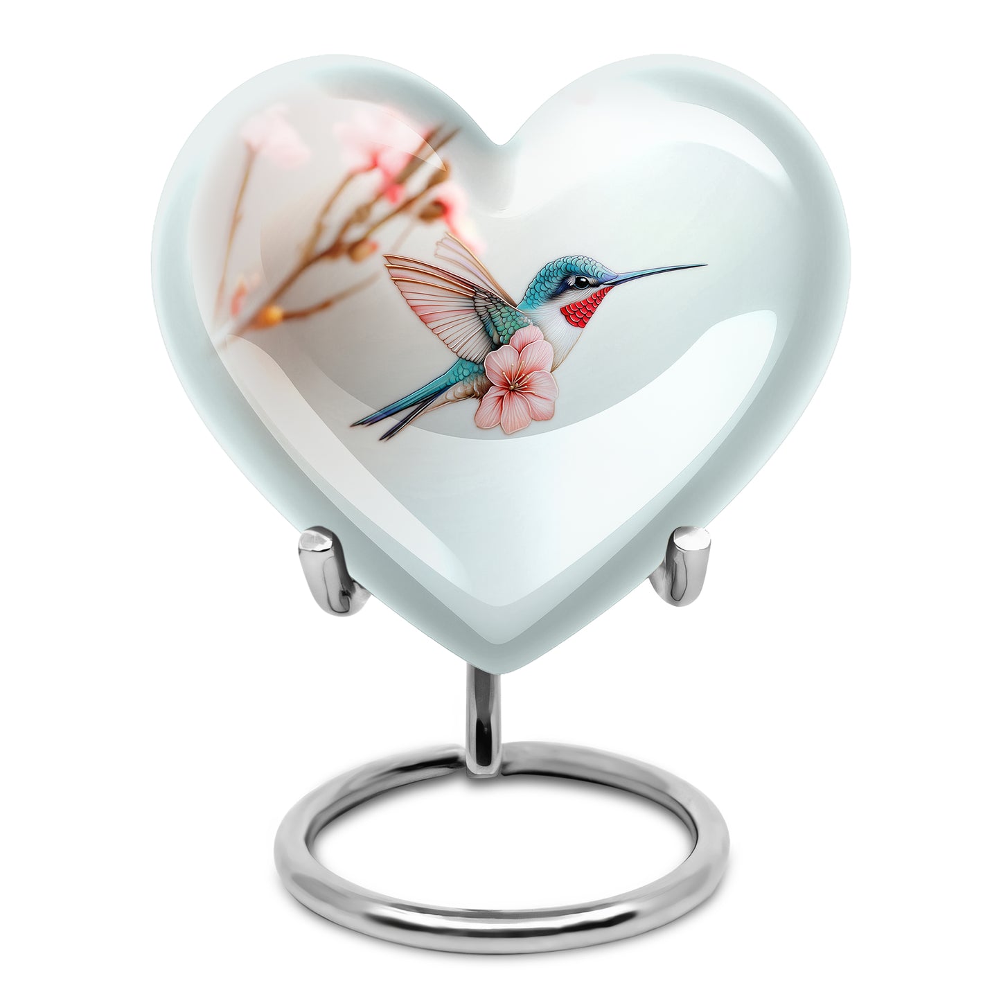 Sublime Hummingbird Cremation Urns for Human Ashes - Silver 10-inch - Yatskia