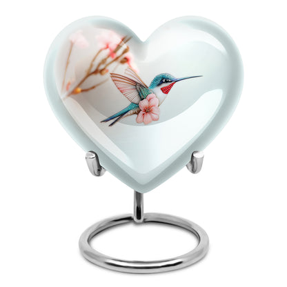 Sublime Hummingbird Cremation Urns for Human Ashes - Silver 10-inch - Yatskia