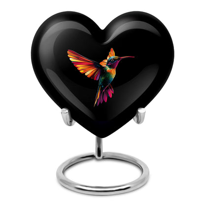 Black Hummingbird Embrace Cremation Urns for Human Ashes - 10-inch, 200 cu in - Yatskia