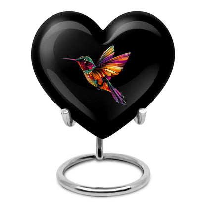 Personalized Hummingbird Cremation Urns - Eminent Black 10-inch, 200 cu in - Yatskia
