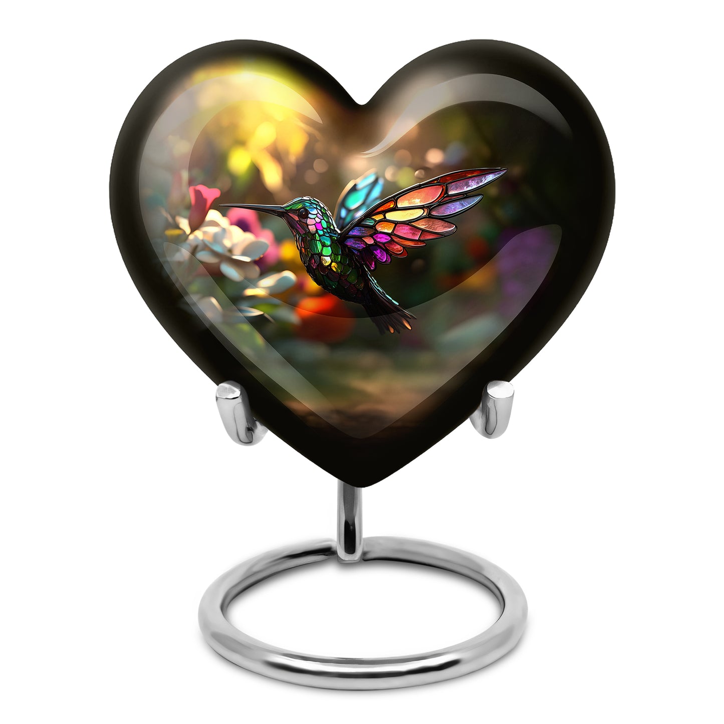 Gold Hummingbird Guardian Cremation Urns for Human Ashes - 10-inch, 200 cu in - Yatskia