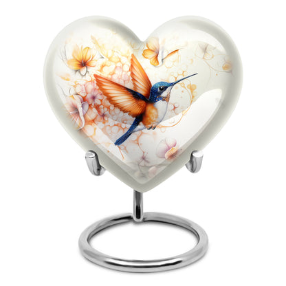Distinguished Gray Hummingbird Cremation Urn for Ashes - 10-inch, 200 cu in - Yatskia