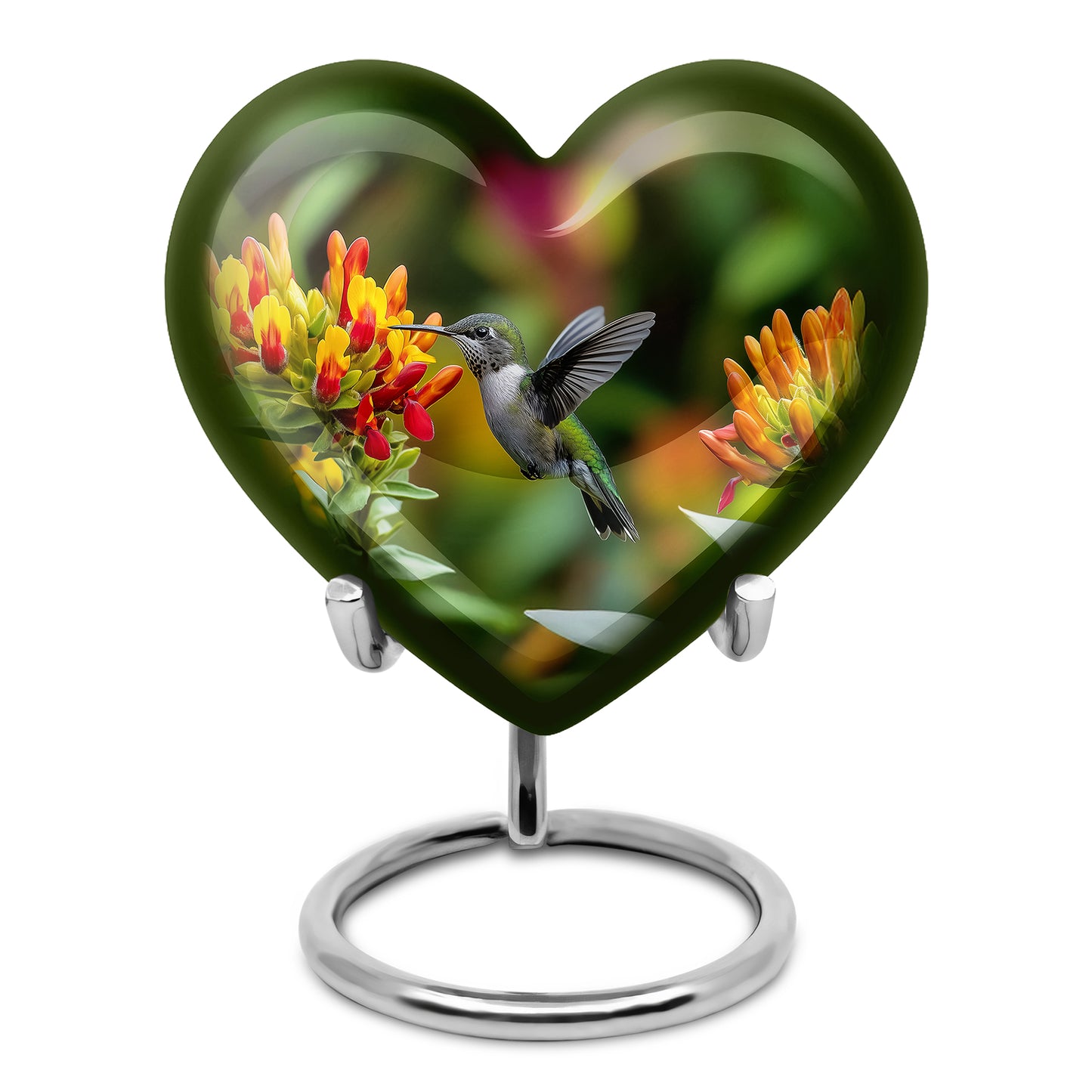 Personalized Seraphic Hummingbird Cremation Urns - Yellow 10-inch, 200 cu in - Yatskia