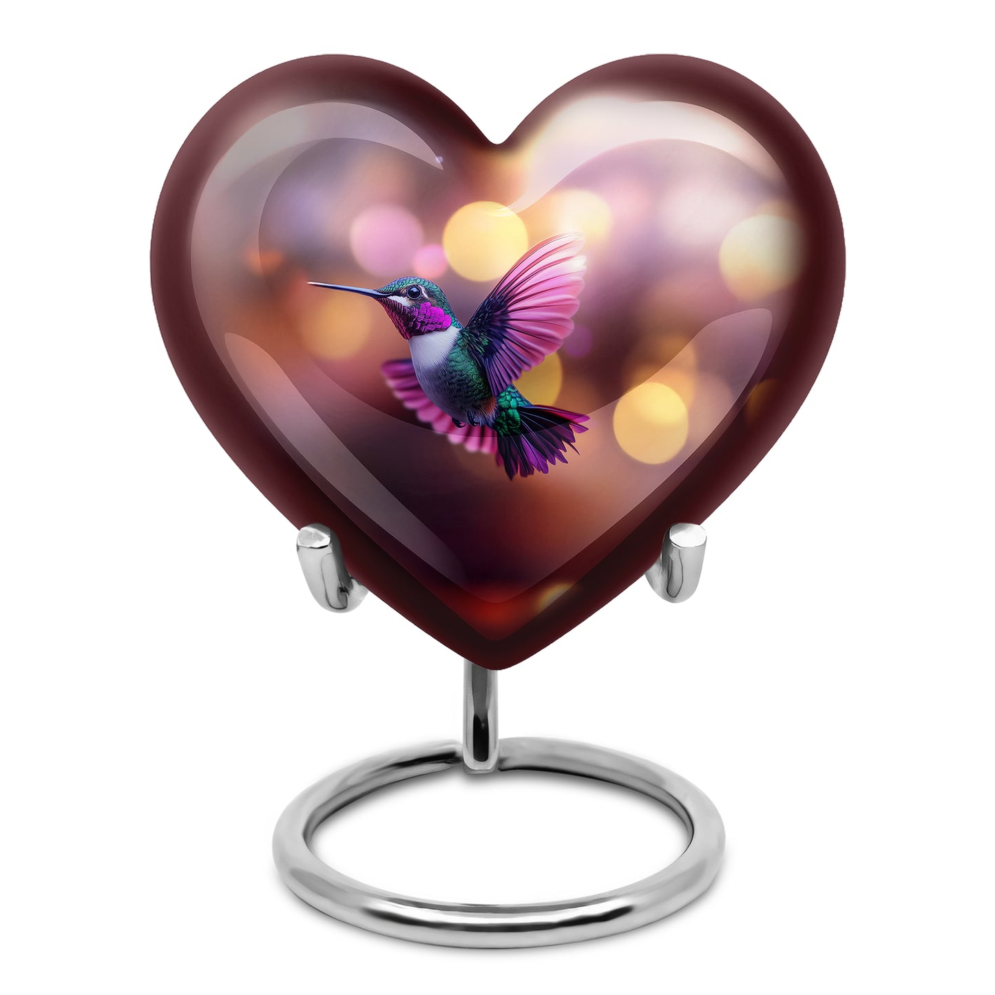 Personalized Eternal Hummingbird Cremation Urns - Red 10-inch, 200 cu in - Yatskia