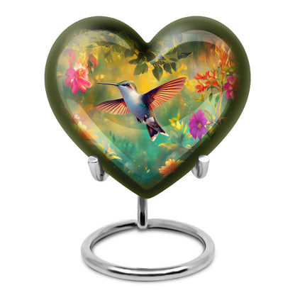 Black Venerable Hummingbird Cremation Urns for Human Ashes - 10-inch, 200 cu in - Yatskia