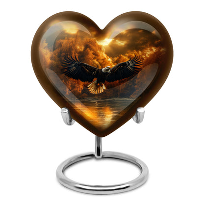 Personalized Gold Eagle Cremation Urns for Ashes - Peaceful 10-inch - Yatskia