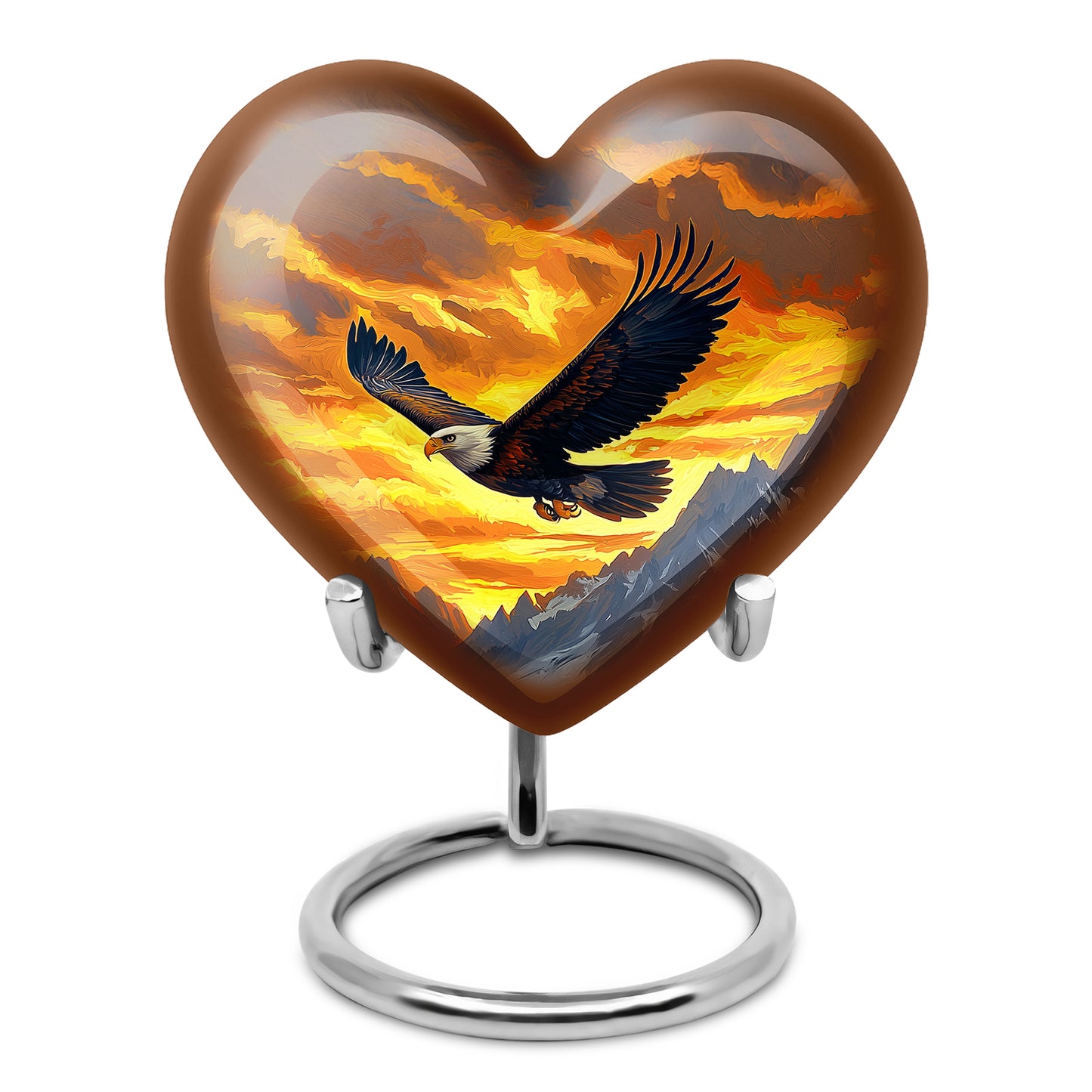 Personalized Eagle Cremation Urns - Pristine Gold 10-inch, 200 cu in - Yatskia