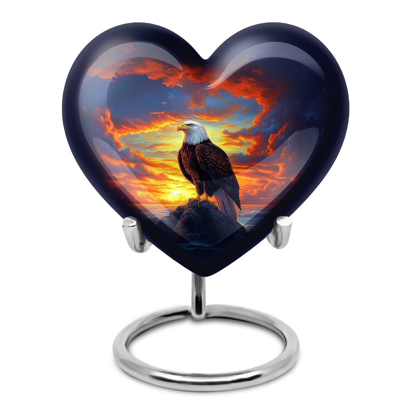 Stunning Blue Eagle Heritage Urn for Human Ashes - 10-inch, 200 cu in - Yatskia