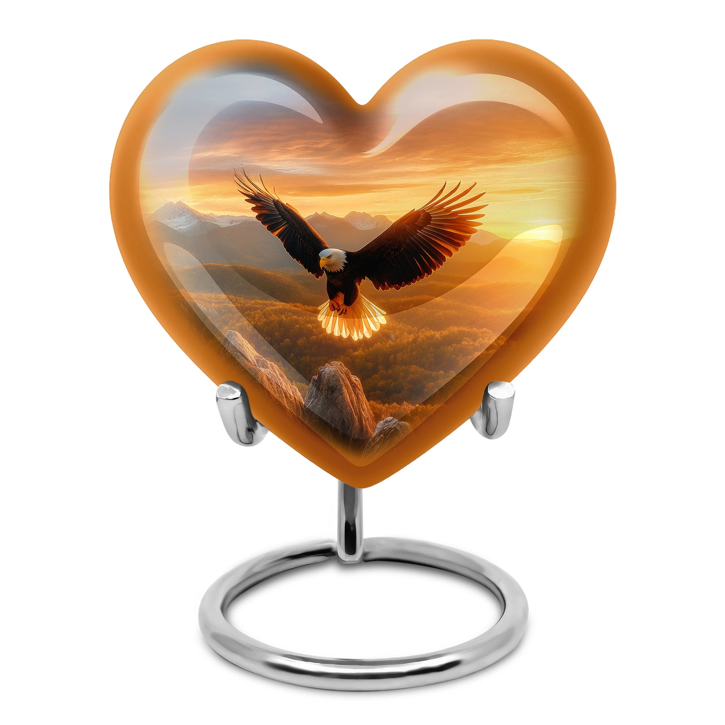 Radiant Eagle Memorial Cremation Urns - Gold 10-inch, 200 cu in - Yatskia