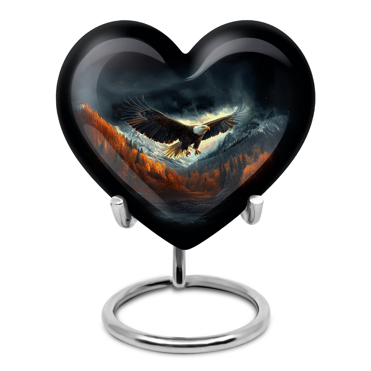 Sublime Eagle Cremation Urns for Human Ashes - Black 10-inch - Yatskia