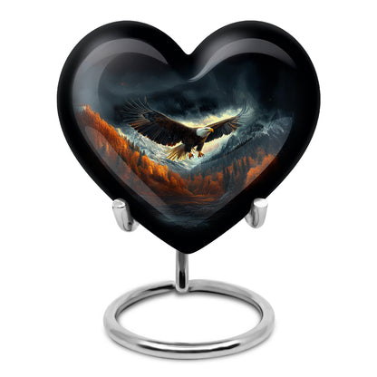 Sublime Eagle Cremation Urns for Human Ashes - Black 10-inch - Yatskia