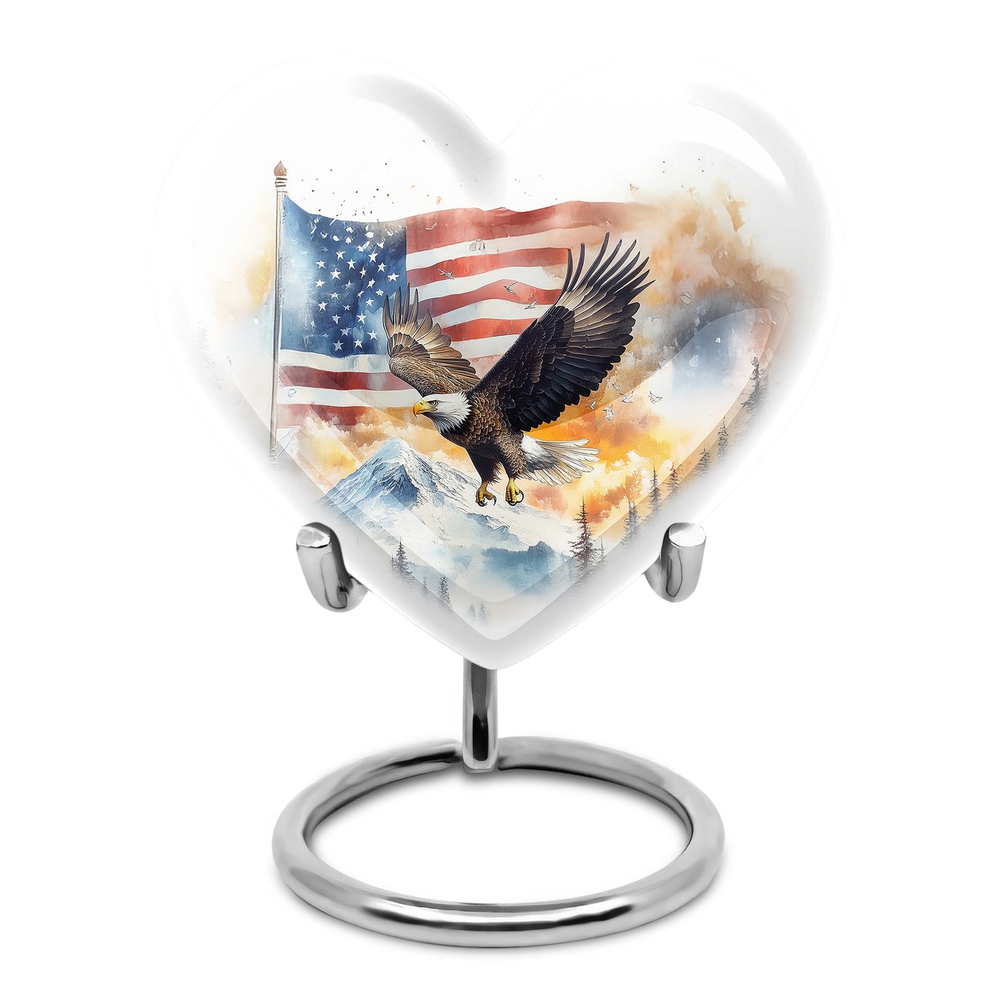 Silver Eagle Sanctuary Cremation Urns for Human Ashes - 10-inch, 200 cu in - Yatskia