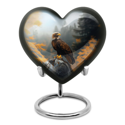 Black Breathtaking Eagle Memorial Urn for Ashes - 10-inch, 200 cu in - Yatskia