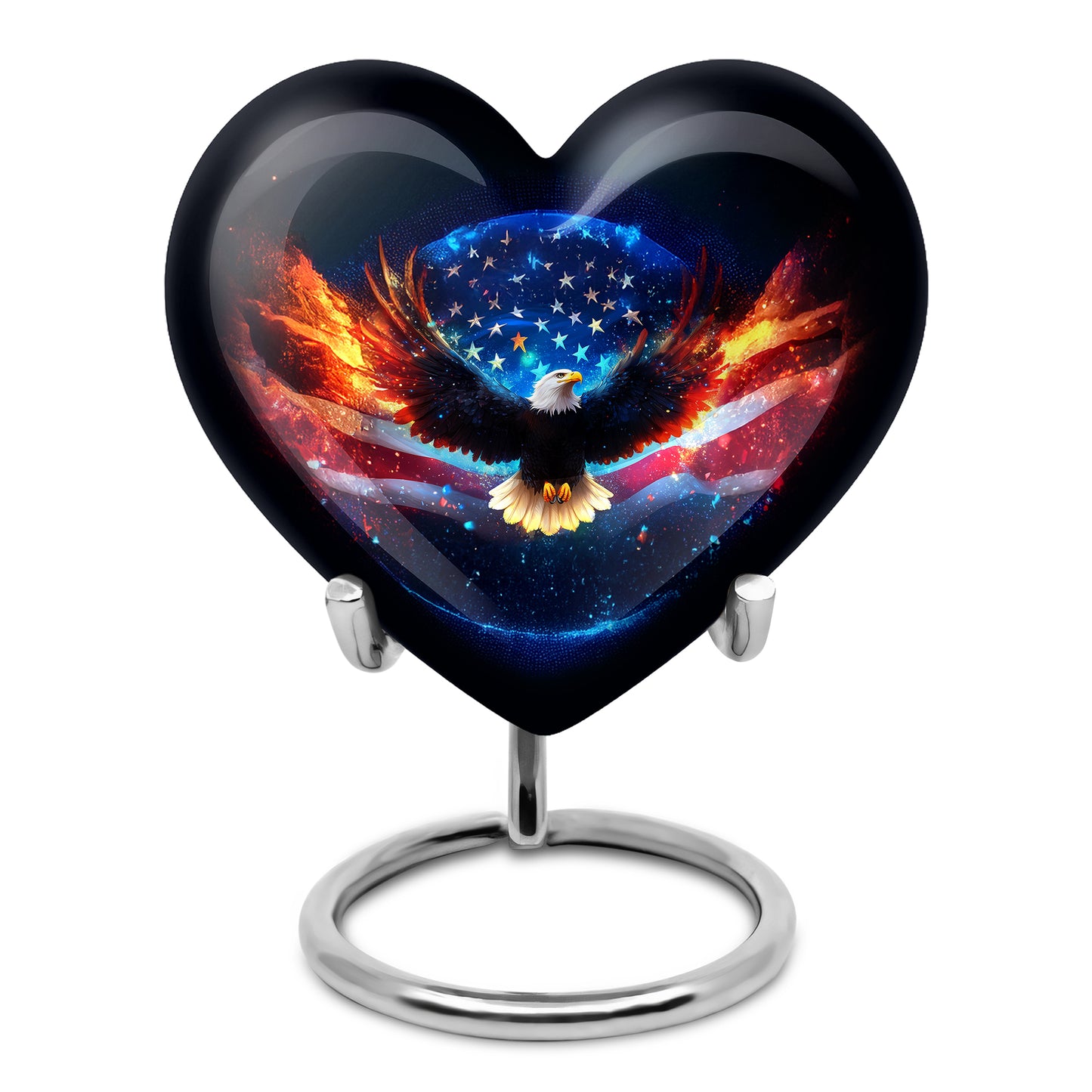 Distinguished Black Eagle Cremation Urn for Ashes - 10-inch, 200 cu in - Yatskia