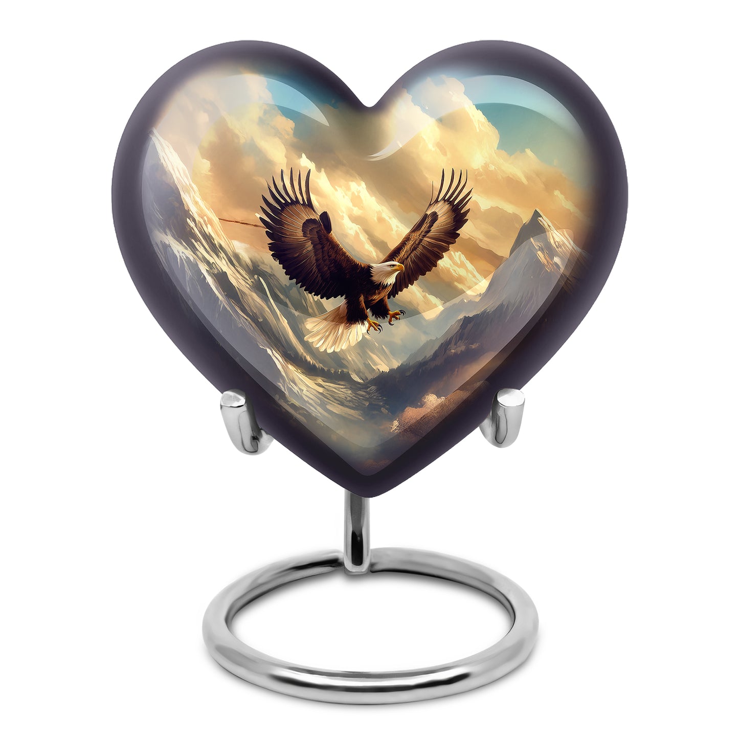 Blue Treasured Eagle Cremation Urns for Human Ashes - 10-inch, 200 cu in - Yatskia