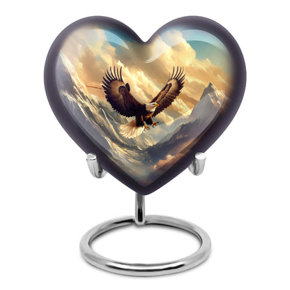 Blue Treasured Eagle Cremation Urns for Human Ashes - 10-inch, 200 cu in - Yatskia
