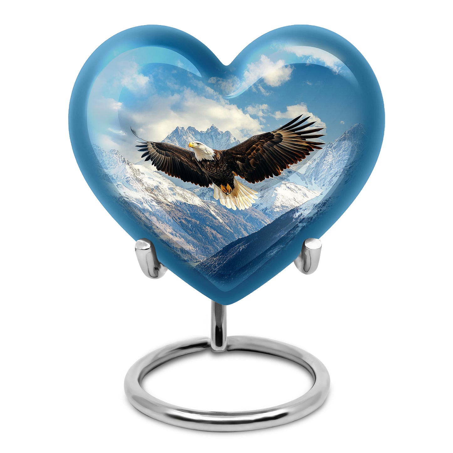 Personalized Blue Eagle Cremation Urns for Ashes - Peaceful 10-inch - Yatskia