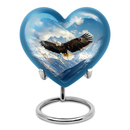 Personalized Blue Eagle Cremation Urns for Ashes - Peaceful 10-inch - Yatskia