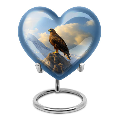 Radiant Eagle Memorial Cremation Urns - Blue 10-inch, 200 cu in - Yatskia