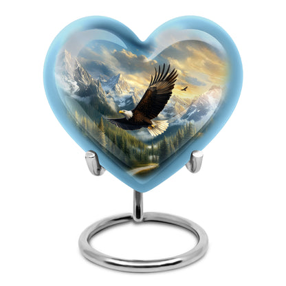 Personalized Eagle Cremation Urns - Wondrous Blue 10-inch, 200 cu in - Yatskia