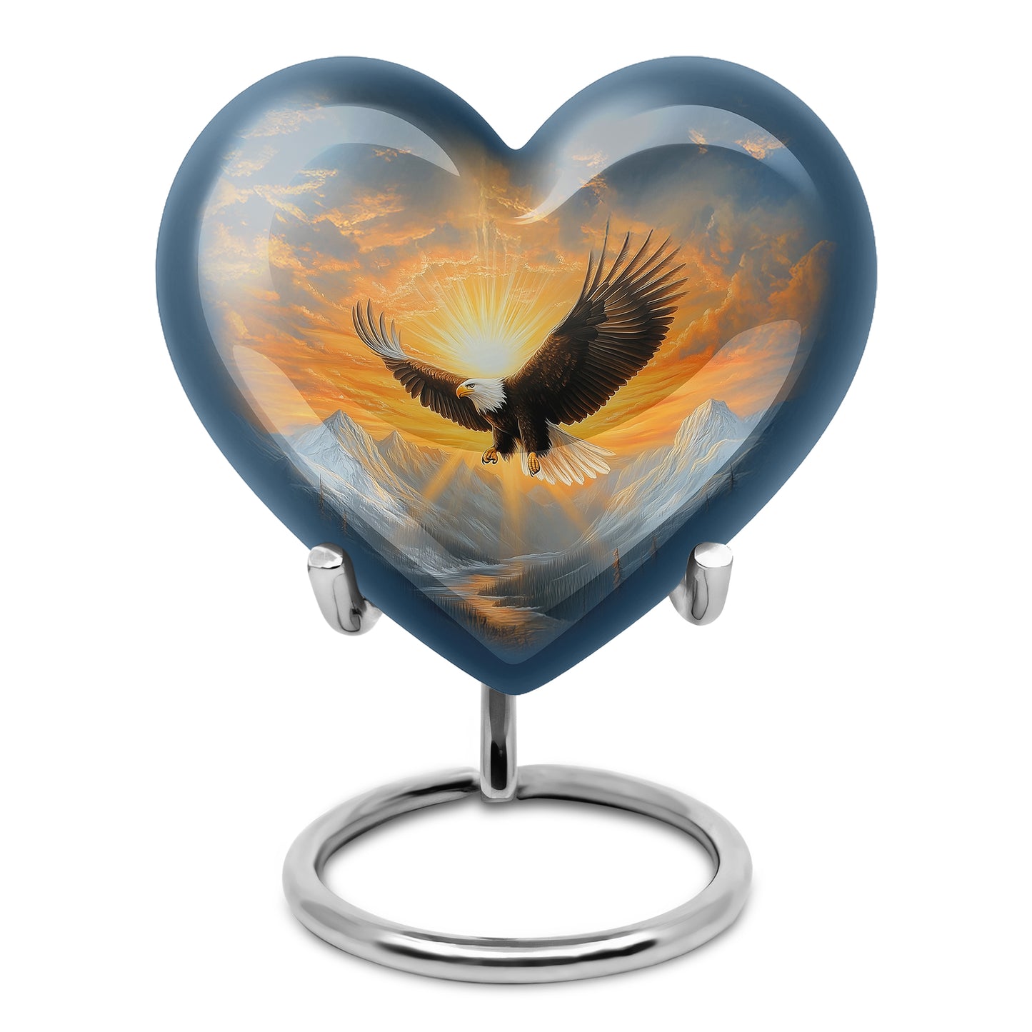 Timeless Blue Eagle Cremation Urn for Ashes - 10-inch, 200 cu in - Yatskia