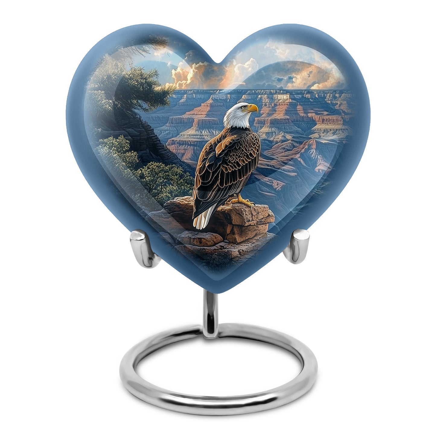 Blue Eagle Benediction Cremation Urns for Human Ashes - 10-inch, 200 cu in - Yatskia