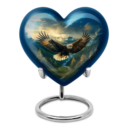 Resplendent Blue Eagle Cremation Urn for Ashes - 10-inch, 200 cu in - Yatskia