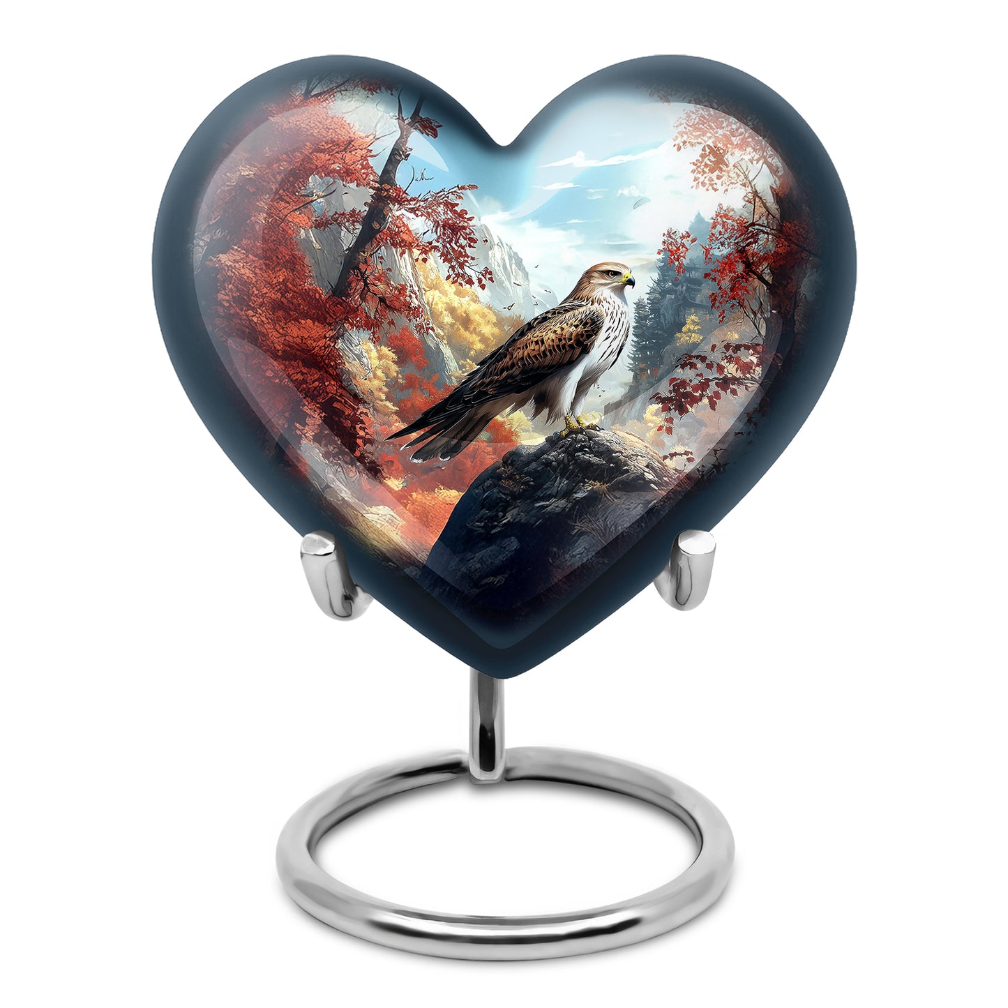 Resplendent Blue Eagle Cremation Urn for Ashes - 10-inch, 200 cu in - Yatskia