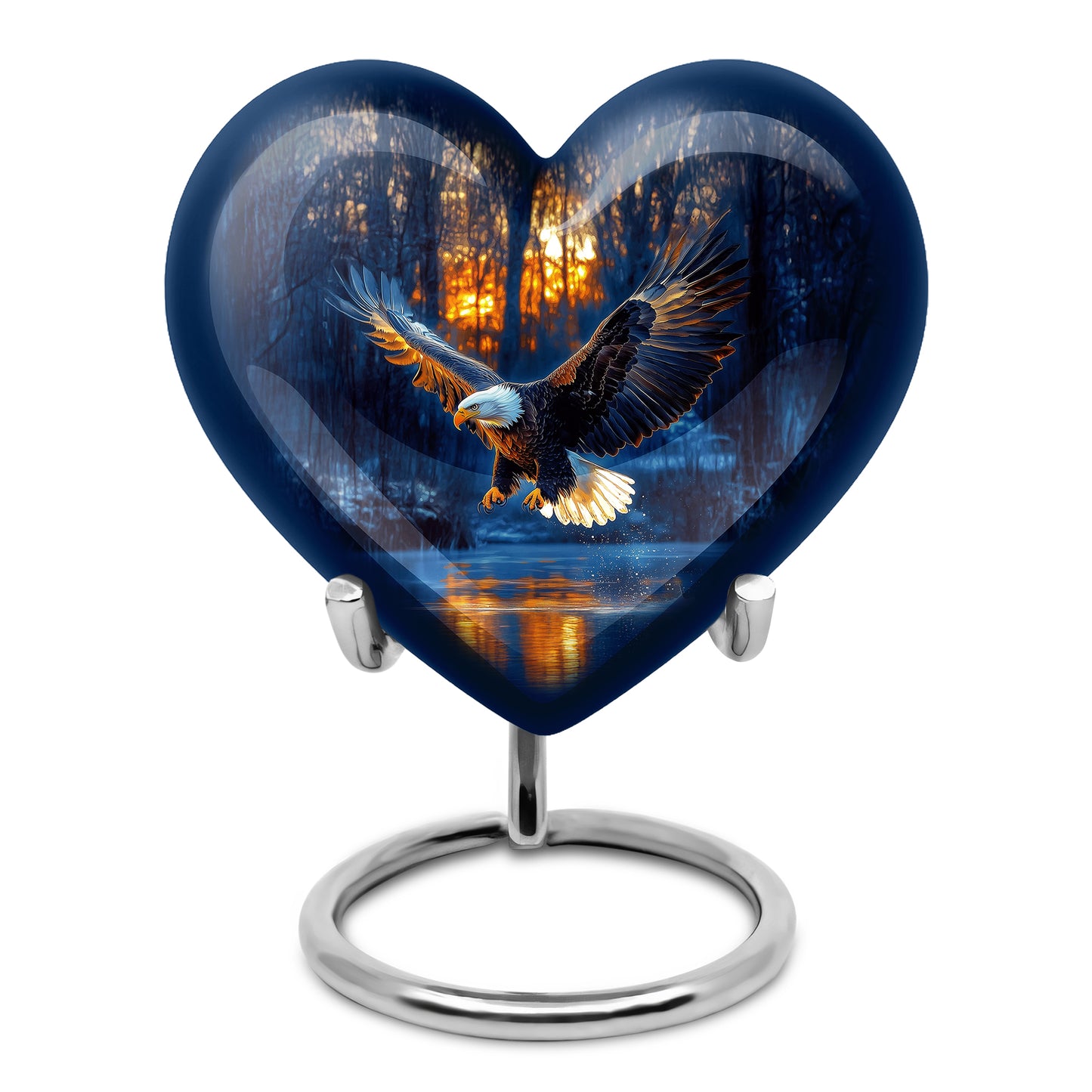 Personalized Eagle Cremation Urns - Wondrous Blue 10-inch, 200 cu in - Yatskia