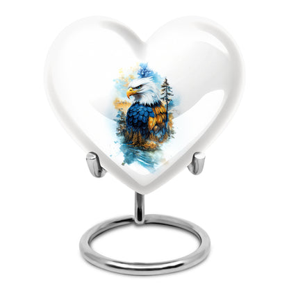 Personalized Elegant Eagle Cremation Urns - Silver 10-inch, 200 cu in - Yatskia